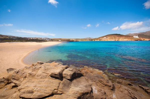 Plaży Ftelia w mykonos — Zdjęcie stockowe