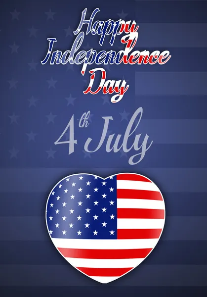 Amerikanisches Herz für den Unabhängigkeitstag — Stockfoto