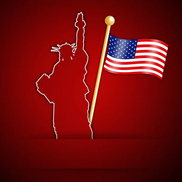 アメリカ国旗の自由の女神像 — ストック写真