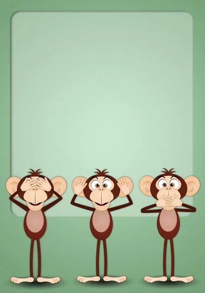 The three wise monkeys — Stock Photo, Image