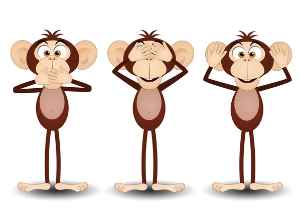 Le tre scimmie sagge — Foto Stock