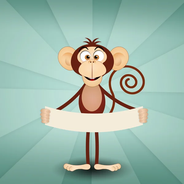 Monkey with message — Stock Photo, Image