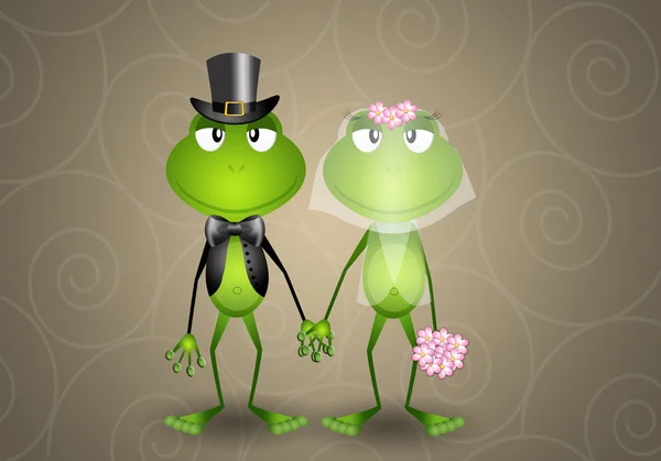 Frog just married — Stock Photo, Image