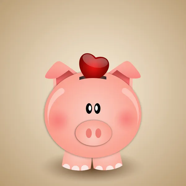 Piggy bank for save love — Stock Photo, Image