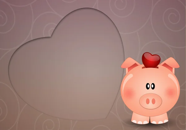 Piggy bank for save love — Stock Photo, Image