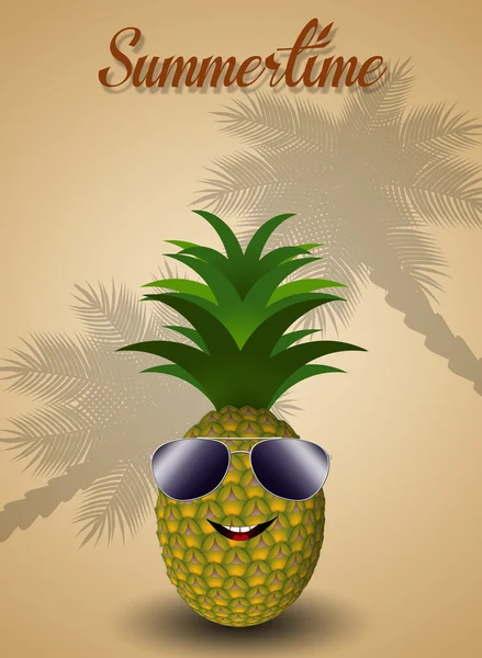 Funny pineapple for summertime — Stock Photo, Image