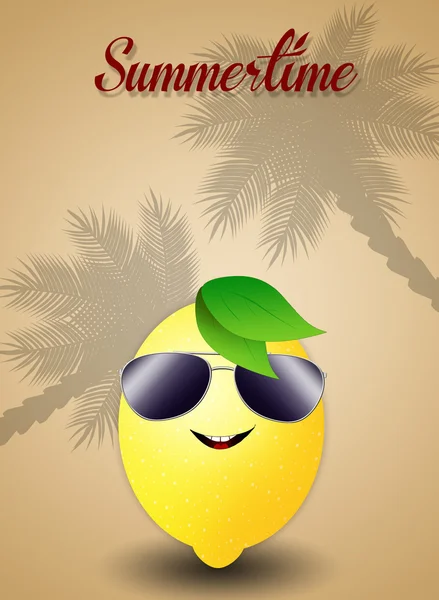 Divertente limone con occhiali da sole — Foto Stock