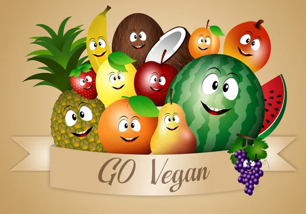 Frutas divertidas para la dieta vegana — Foto de Stock