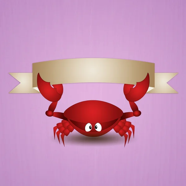 Funny crab with message — Stock Photo, Image