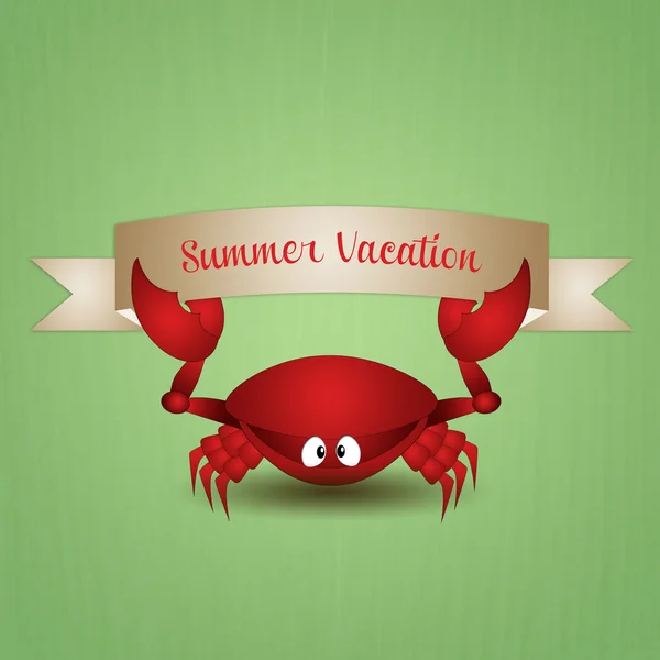 Funny crab on summer vacation — Stock Photo, Image