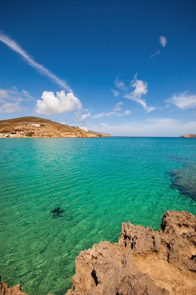 Plaży Ftelia w mykonos — Zdjęcie stockowe