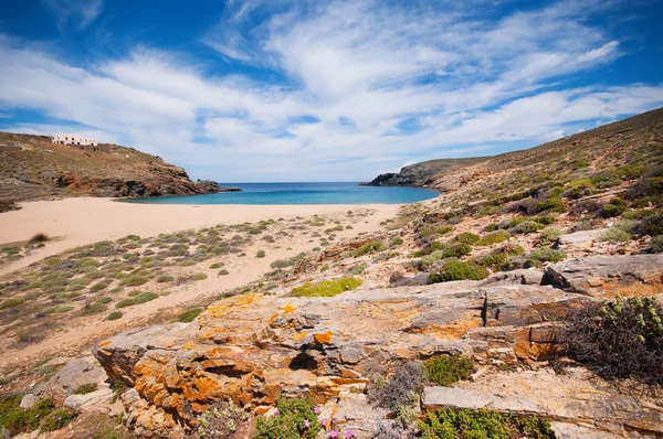 Fokos Strand in mykonos — Stockfoto