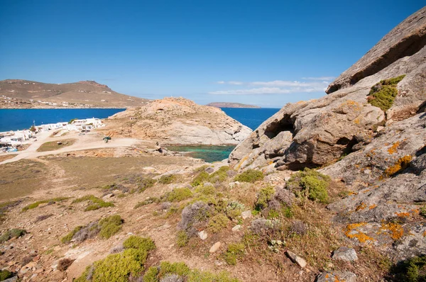 Spiaggia Kalafatis Nella Città Mykonos — Foto Stock