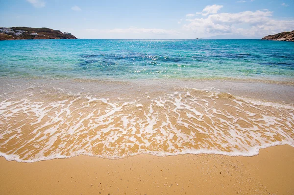 Kalo livadi plaży w Mykonos, Grecja — Zdjęcie stockowe