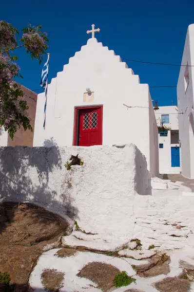 Chiesa nella città di Mykonos — Foto Stock