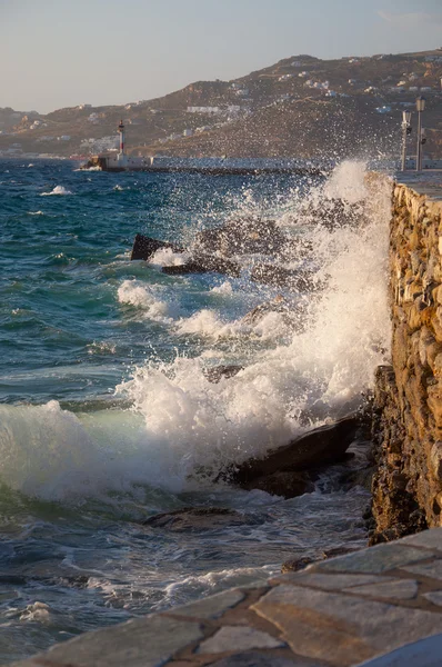 Hora přístav v chora, mykonos — Stock fotografie