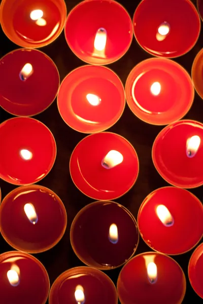 Red candles. View above. — Stock Photo, Image