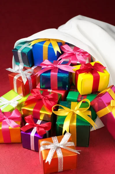 Christmas gifts bag.(vertical) — Stock Photo, Image