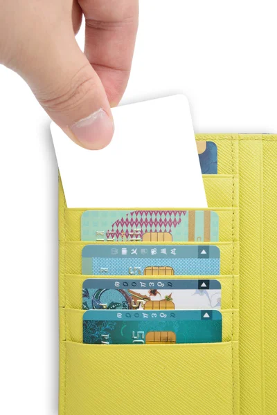 Кредитна картка в гаманці — стокове фото