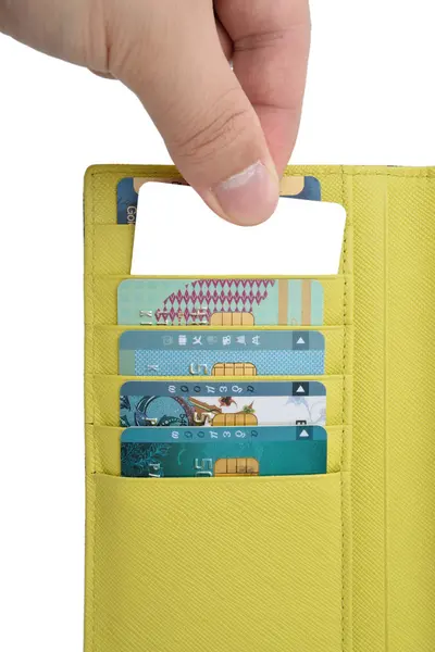 Credit card in wallet — Stock Photo, Image