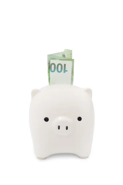 Piggy bank with 10000 won bill — Stock Photo, Image