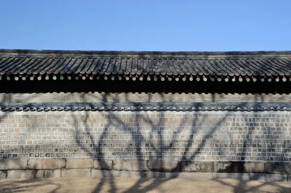 Eine Mauer in jongmyo, koreanisches historisches Gebäude — Stockfoto