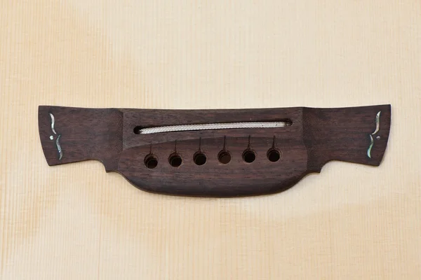 Bridge of Acoustic Guitar with Electronic Sensor — Stock Photo, Image