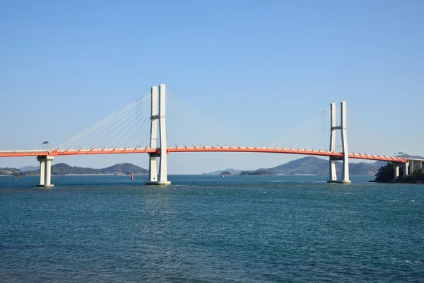 Μεγάλη κρεμαστή γέφυρα στο samcheonpo, Κορέα — Φωτογραφία Αρχείου