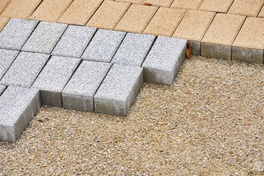 Sidewalk blocks on sand clipart