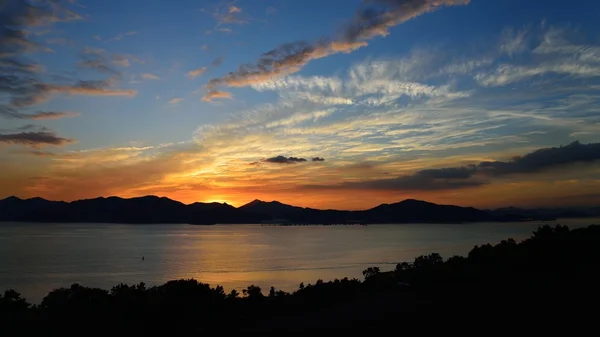 La puesta de sol de Namhae Seaside en Corea — Foto de Stock