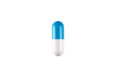 Closeup of the brown capsule. Isolated pill