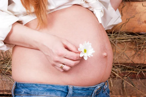 Tummy of the pregnant woman — Stock Photo, Image