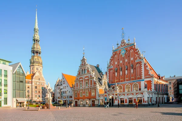 Riga, Letonya'nın başkenti Belediye Meydanı Telifsiz Stok Fotoğraflar