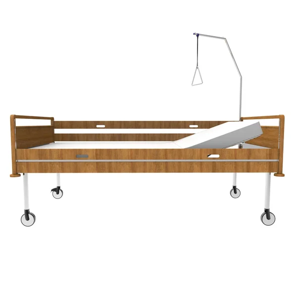 beyaz zemin üzerinde tıbbi yatak