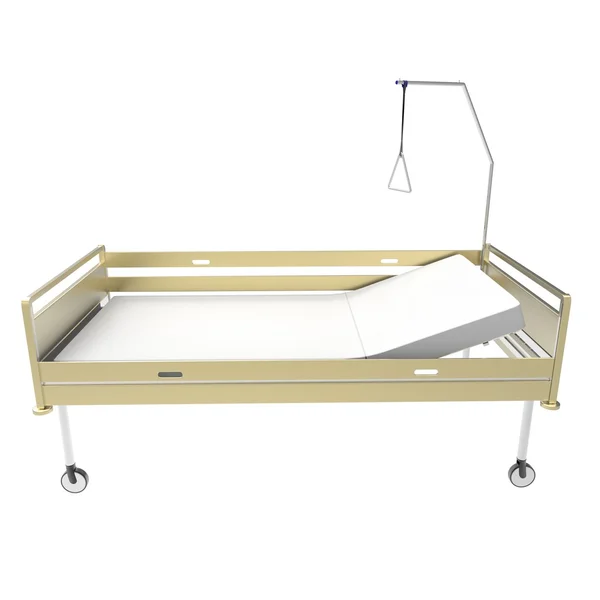 beyaz zemin üzerinde tıbbi yatak