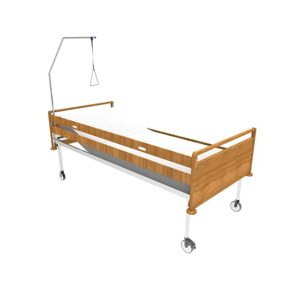 Cama médica em um fundo branco — Fotografia de Stock