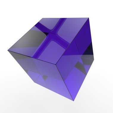 Küp tasarım üzerinde beyaz izole