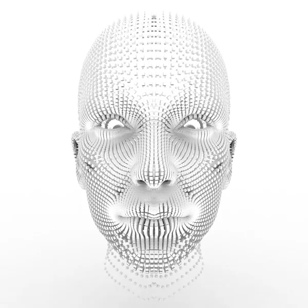 Portret van futuristische 3D-vrouwelijke model op witte achtergrond — Stockfoto