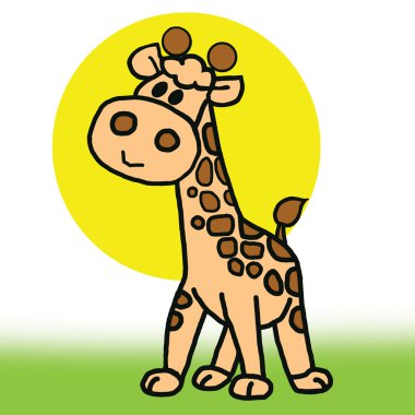 Beyaz arka planda izole annem ve bebek zürafa.