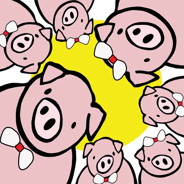 Komik şişman domuzlar güneş beyaz izole et.. — Stok fotoğraf