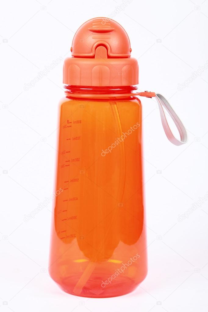 A close up on a set of isolated sports drink bottles.