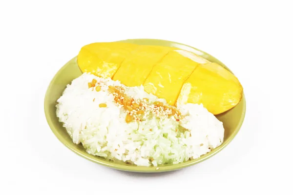 Fresh mango, cut in dish. — Stock Photo, Image