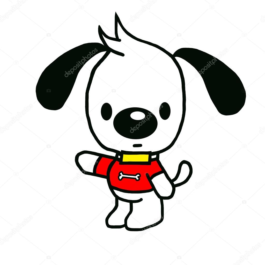 Un Chien De Dessin Animé Drôle Avec Un T Shirt Bleu