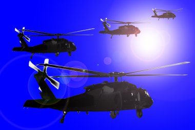 Helikopter, kabin ve rotor detayları .