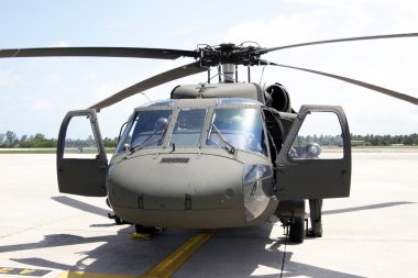 Helikopter, kabin ve rotor detayları .