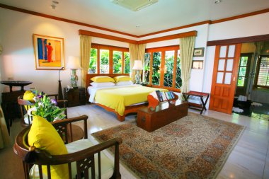 modern yatak odası iç.