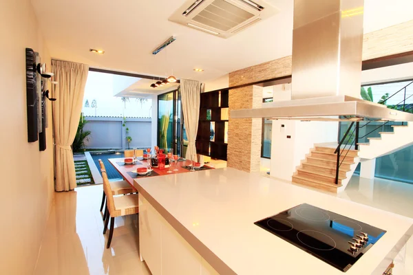 White furniture in a modern kitchen — Stock Photo, Image