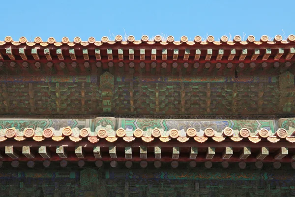 The roof of Temples of the Forbidden City in Beijing China. — Stock Photo, Image
