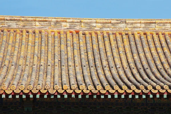 The roof of Temples of the Forbidden City in Beijing China. — Stock Photo, Image