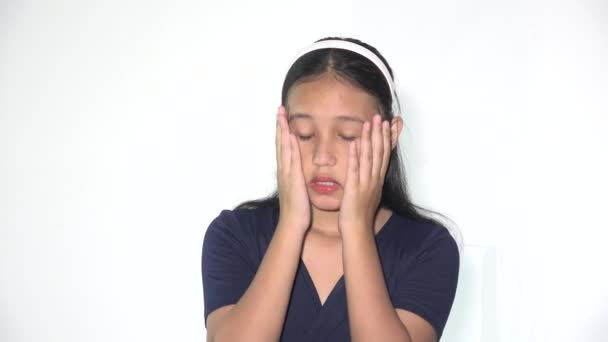 A Sad Stressed Unhappy Teen Girl — Stock Video